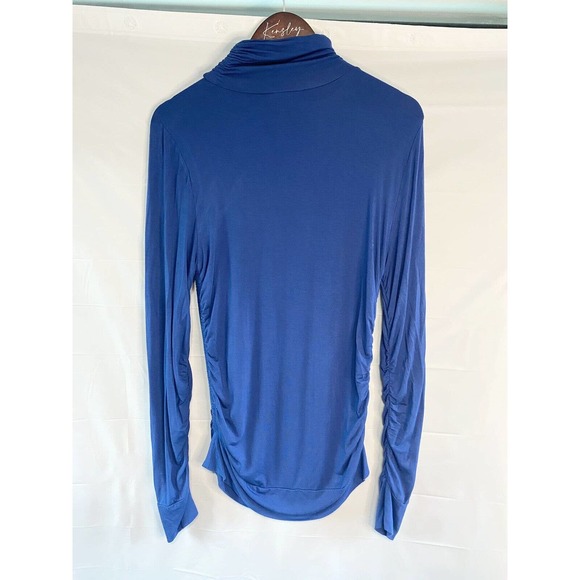Soft Surroundings Women’s Stretch Turtleneck Long Sleeve Pullover Blue Size PM - Picture 2 of 4